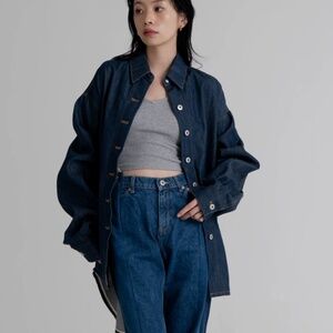 NWT Studio R330 OVERSIZED DENIM SHIRT JACKET DARK INDIGO Size M